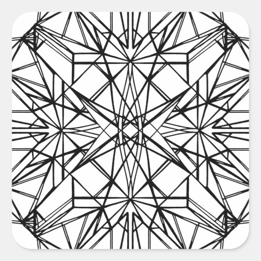 Sticker Carré symétrie géométrique (Devant)
