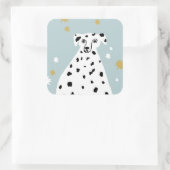 Sticker Carré Sympa Chien Dalmatien Illustration Abstraite Art (Sac)
