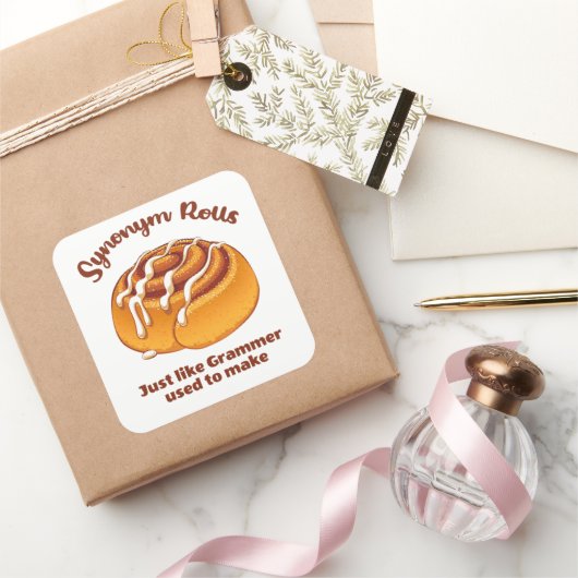 Sticker Carré Synonym Rolls Comme Grammer Utilisé Pour Faire (Cadeaux)