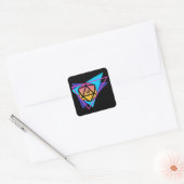 Sticker Carré Synthwave D20 Dice Steampunk Tabletop RPG (Enveloppe)