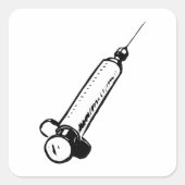 Sticker Carré Syringe rétro (Devant)
