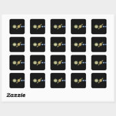 Sticker Carré Système solaire ~ Vue longue (Feuille)