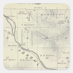 Sticker Carré T19S R27E Tulare Comté Plan de section
