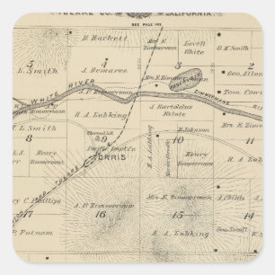 Sticker Carré T24S R27E Tulare Comté Plan de section
