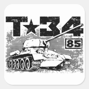 Sticker Carré T-34-85 Char moyen soviétique