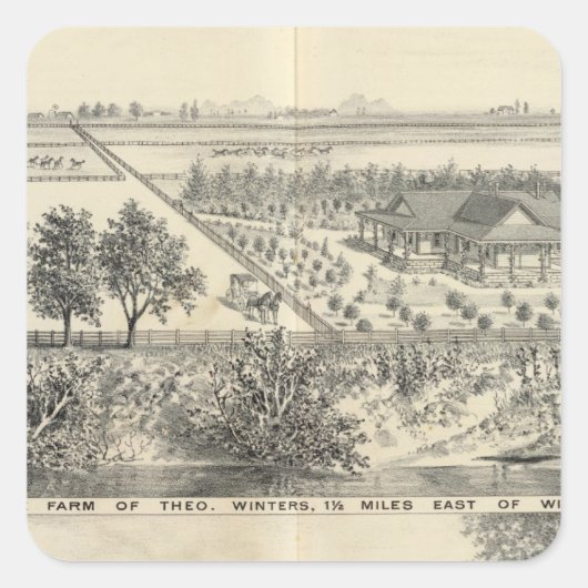 Sticker Carré T Ferme d'hiver (Devant)