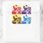 Sticker Carré T-Rex Pop Art (Sac)