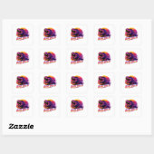 Sticker Carré T-Rex Reste Sauvage (Feuille)