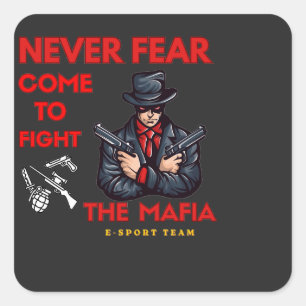Sticker Carré T-shirt de la mascotte de jeu de l'équipe de sport