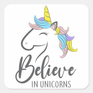 Sticker Carré T-shirt de la maternelle Magical Unicorn Gift