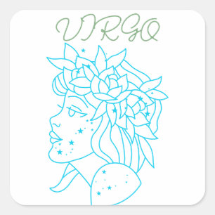 Sticker Carré T-shirt élégant signe astrologique Vierge Cadeau d