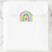 Sticker Carré T-shirt fillette, arc-en-ciel (Sac)