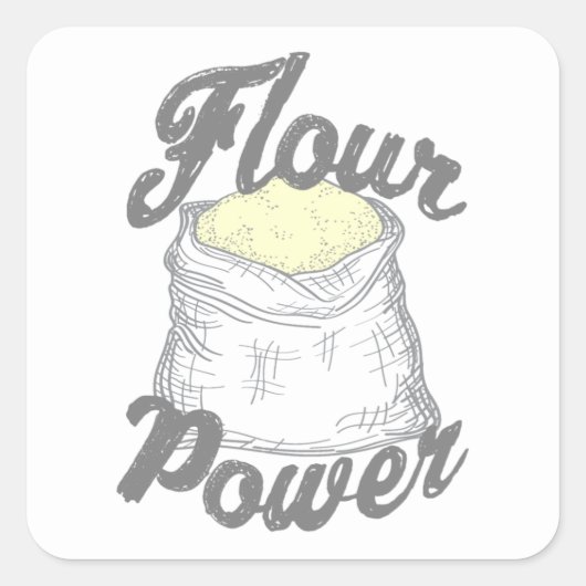 Sticker Carré T-shirt Flour Power (Devant)