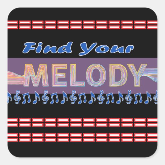 Sticker Carré T-shirt mélodique (Devant)