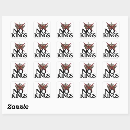 Sticker Carré T-shirt NO KINGS (Feuille)