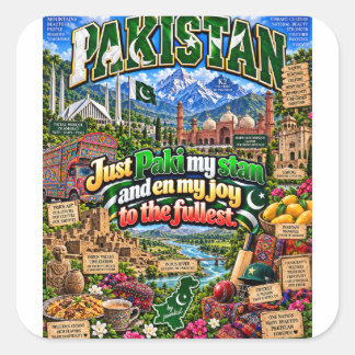 Sticker Carré T-shirt Pakistan