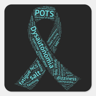 Sticker Carré T-shirt Sensibilisation Dysautonomia - Ruban Turqu