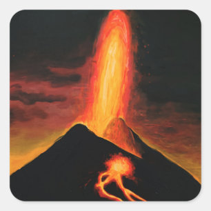 Sticker Carré T-shirt volcan Cumbre Vieja