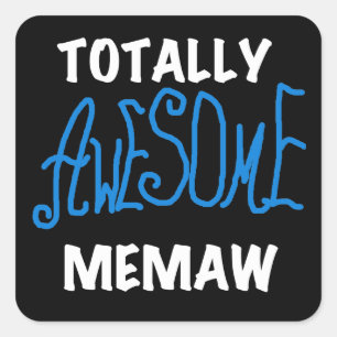 Sticker Carré T-shirts bleus Memaw absolument géniaux