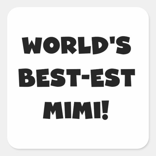 Sticker Carré T-shirts et cadeau noirs des textes Mimi du (Devant)