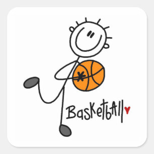 Sticker Carré T-shirts et cadeaux basiques de basket-ball à figu