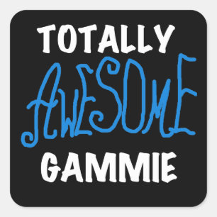 Sticker Carré T-shirts et cadeaux bleu Gammie absolument géniaux