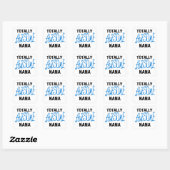 Sticker Carré T-shirts et cadeaux bleus totalement (Feuille)