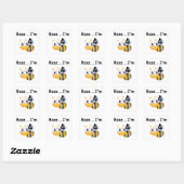 Sticker Carré T-shirts et cadeaux Buzz Bumblebee 4e anniversaire (Feuille)