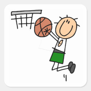 Sticker Carré T-shirts et cadeaux de basket-ball tir en suspensi
