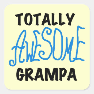 Sticker Carré T-shirts et cadeaux de Grampa bleu absolument géni