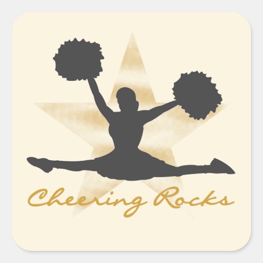Sticker Carré T-shirts et cadeaux Gold Cheering Rocks (Devant)