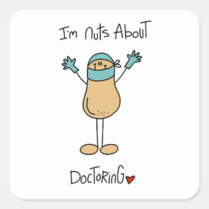 Sticker Carré T-shirts et Cadeaux Les Médecins sont Fous