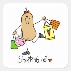 Sticker Carré T-shirts et cadeaux Shopping Nut