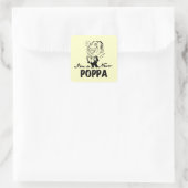Sticker Carré T-shirts et cadeaux Smiling New Poppa (Sac)