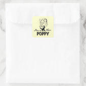 Sticker Carré T-shirts et cadeaux Smiling New Poppy (Sac)