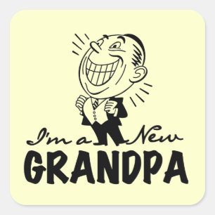 Sticker Carré T-shirts et cadeaux souriants New Grand-pa