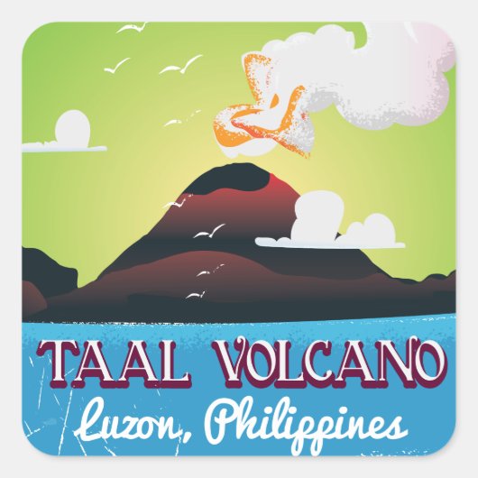 Sticker Carré Taal Volcano Volcano Philipp affiche de voyage vin (Devant)