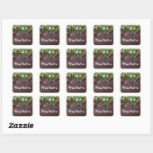 Sticker Carré Table de Noël rustique avec pin et neige (Feuille)