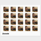 Sticker Carré Table et chaises Bromley-by-Bow (Feuille)