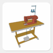 Sticker Carré Table Et Machine À Coudre (Devant)
