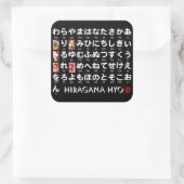 Sticker Carré Table japonaise Hiragana (Hanafuda) (Sac)