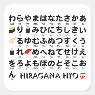 Sticker Carré Table japonaise Hiragana (Sushi)