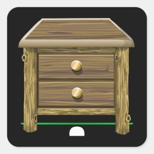 Sticker Carré Table latérale cabine en rondelle