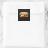 Sticker Carré Table meuble Glitch table hambuger copieuse (Sac)