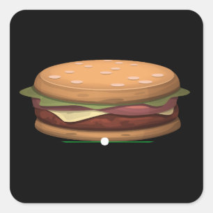 Sticker Carré Table meuble Glitch table hambuger copieuse