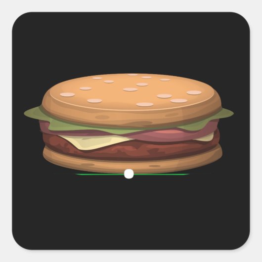 Sticker Carré Table meuble Glitch table hambuger copieuse (Devant)