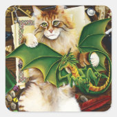 Sticker Carré Table Top Jeu Dragon Chat (Devant)
