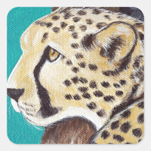 Sticker Carré Tableau Cheetah
