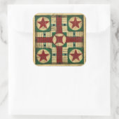 Sticker Carré Tableau de jeu Antique Parcheesi par Ethan Harper (Sac)