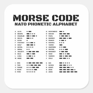 Sticker Carré Tableau de l'alphabet phonétique OTAN Code Morse d
